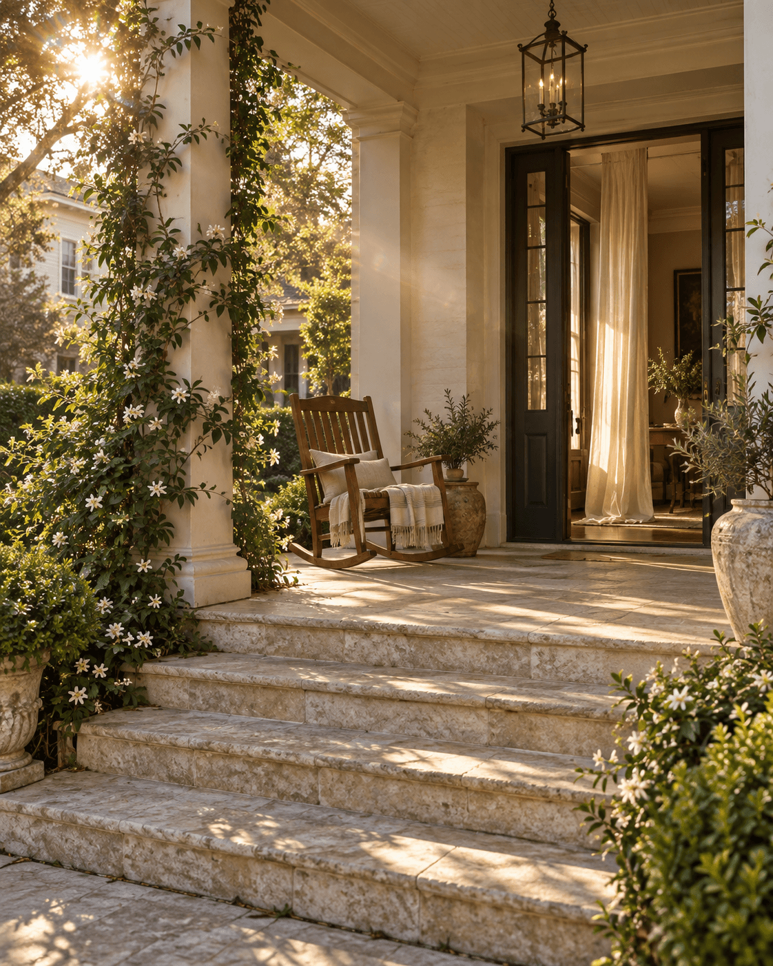 Warm Southern porch concept for Morrow House